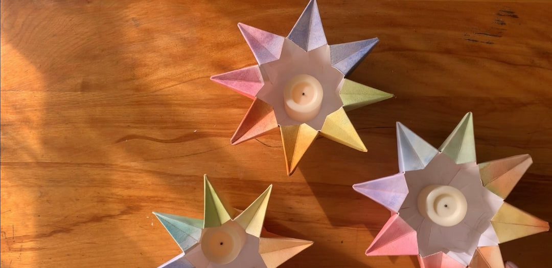 Fold a Watercolor Waldorf Star Lantern