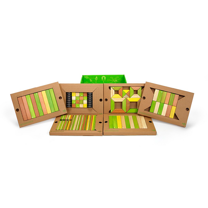 Tegu - 130-Piece Classroom Kit <br>Magnetic Wooden Blocks <br>Bulk Pack - Bella Luna Toys