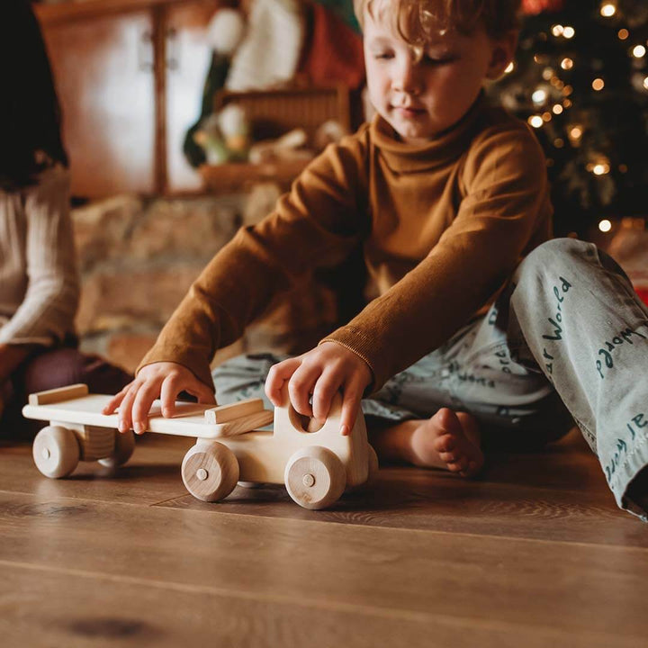 Wooden Toy Truck, Car Carrier Toy