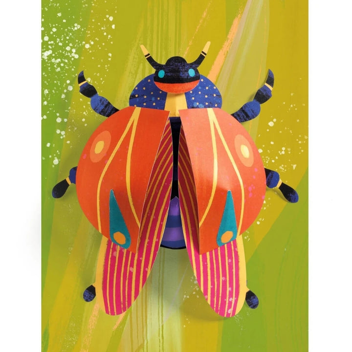 Finished artwork from the 3D Paper Bugs Creation Art Kit from Djeco.