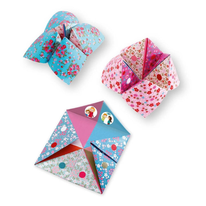 Folded Flower fortune tellers.