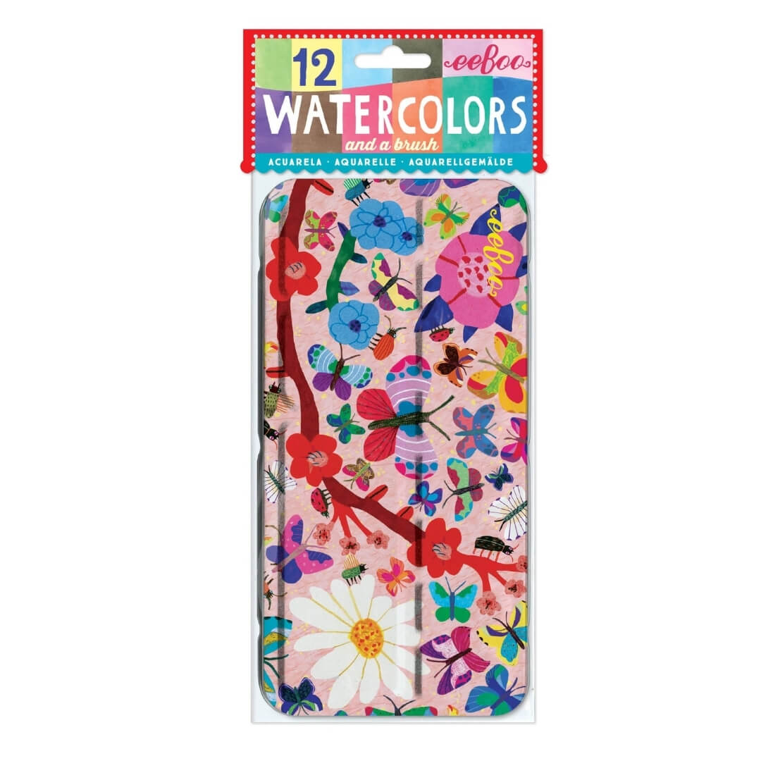 Butterflies watercolor paint tin from eeBoo.