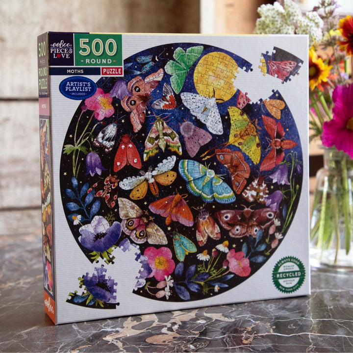 eeBoo Moths 500 Piece Puzzle- Jigsaw Puzzles- Bella Luna Toys