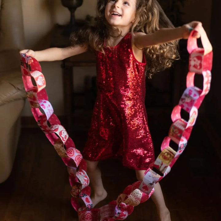 eeBoo Paper Chains - Valentine Chain