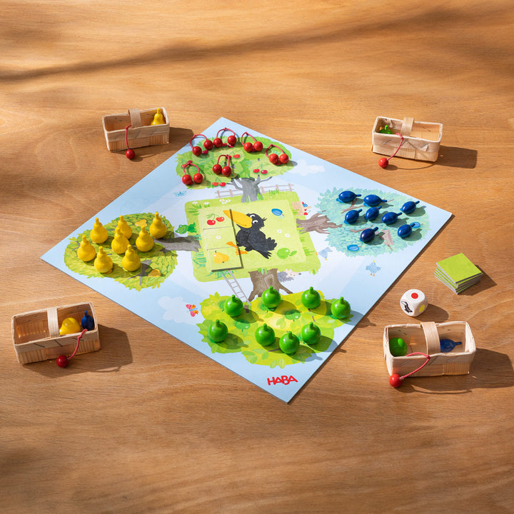 HABA's Orchard Board Game on wooden table