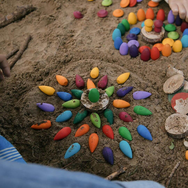 Grapat Mandala Rainbow Snowflakes in the sand