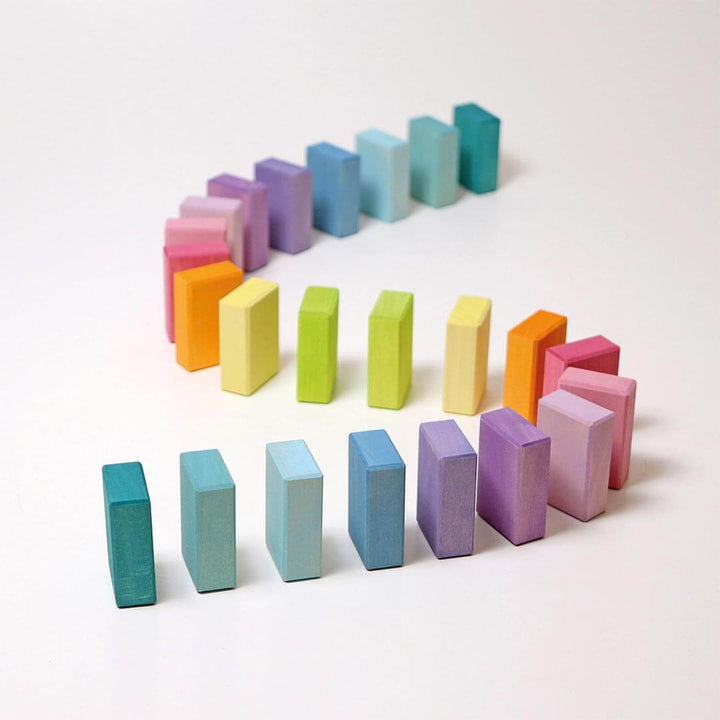 Grimm's Pastel Duo Wooden Block Set dominoes