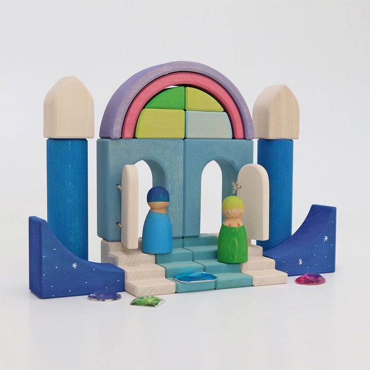 Grimm's Wooden Building World Polar Light Set castle