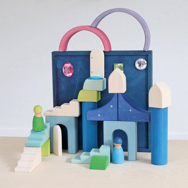 Grimm's Wooden Building World Polar Light Set castle