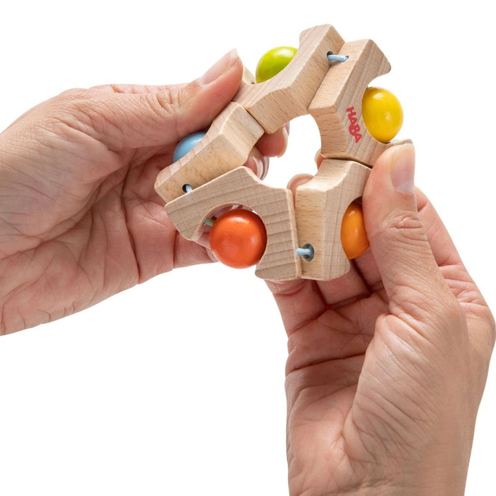 HABA Ball Wheel Grasping Toy- Baby Wooden Toys- Bells Luna Toys