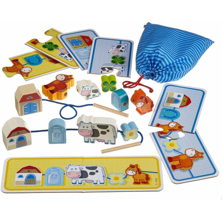 On the Farm Threading Game - Haba German Toy