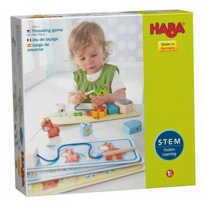 On the Farm Threading Game - Haba German Toy