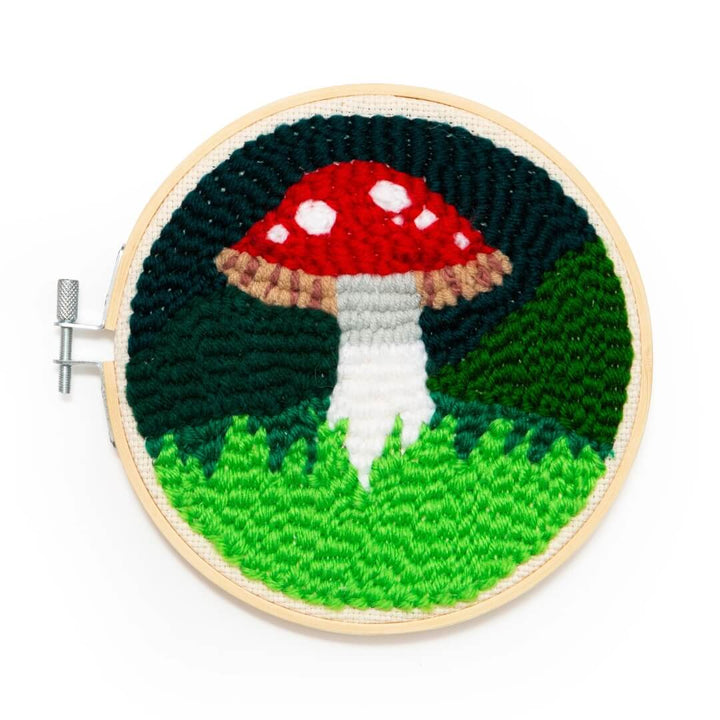 Mushroom punch needle kit from Kikkerland