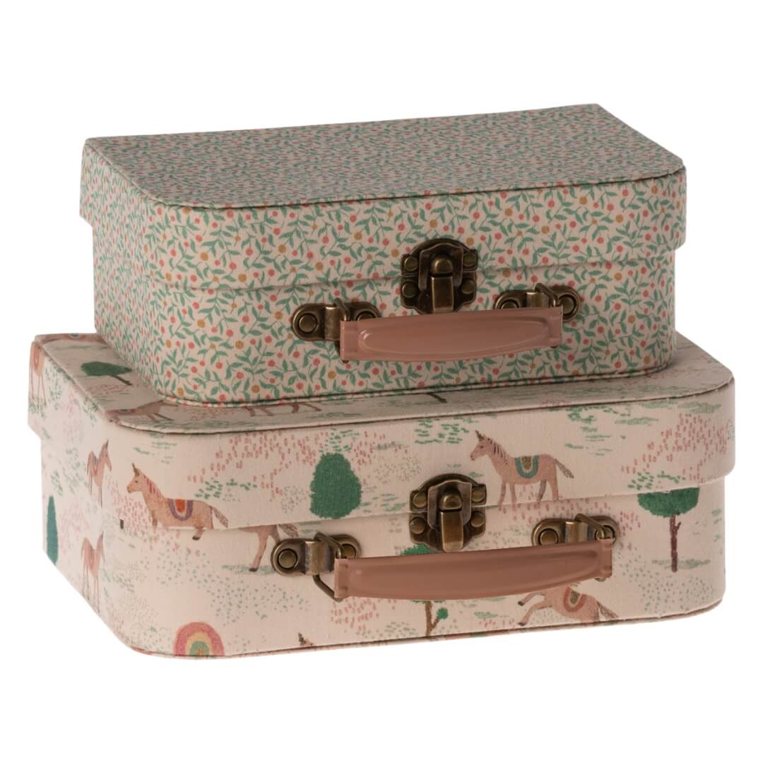 2 piece unicorn storage box suitcaases from Maileg