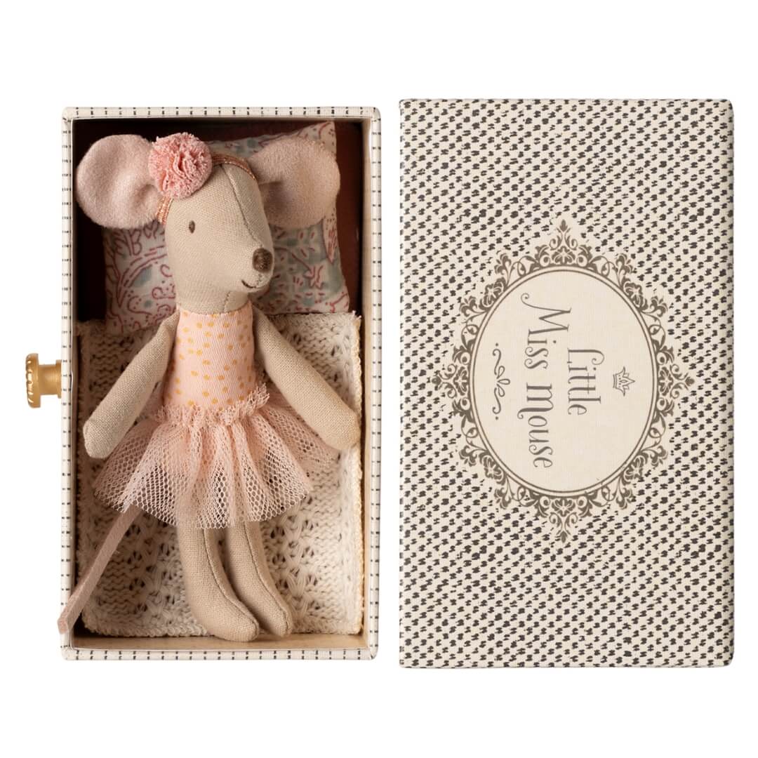 Maileg Little Sister Dance Mouse in a daybed box