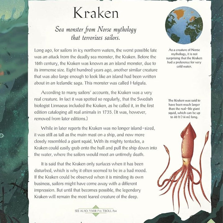 Penguin Random House The Book of Mythical Beasts and Magical Creatures Kraken illustration- Bella Luna Toys