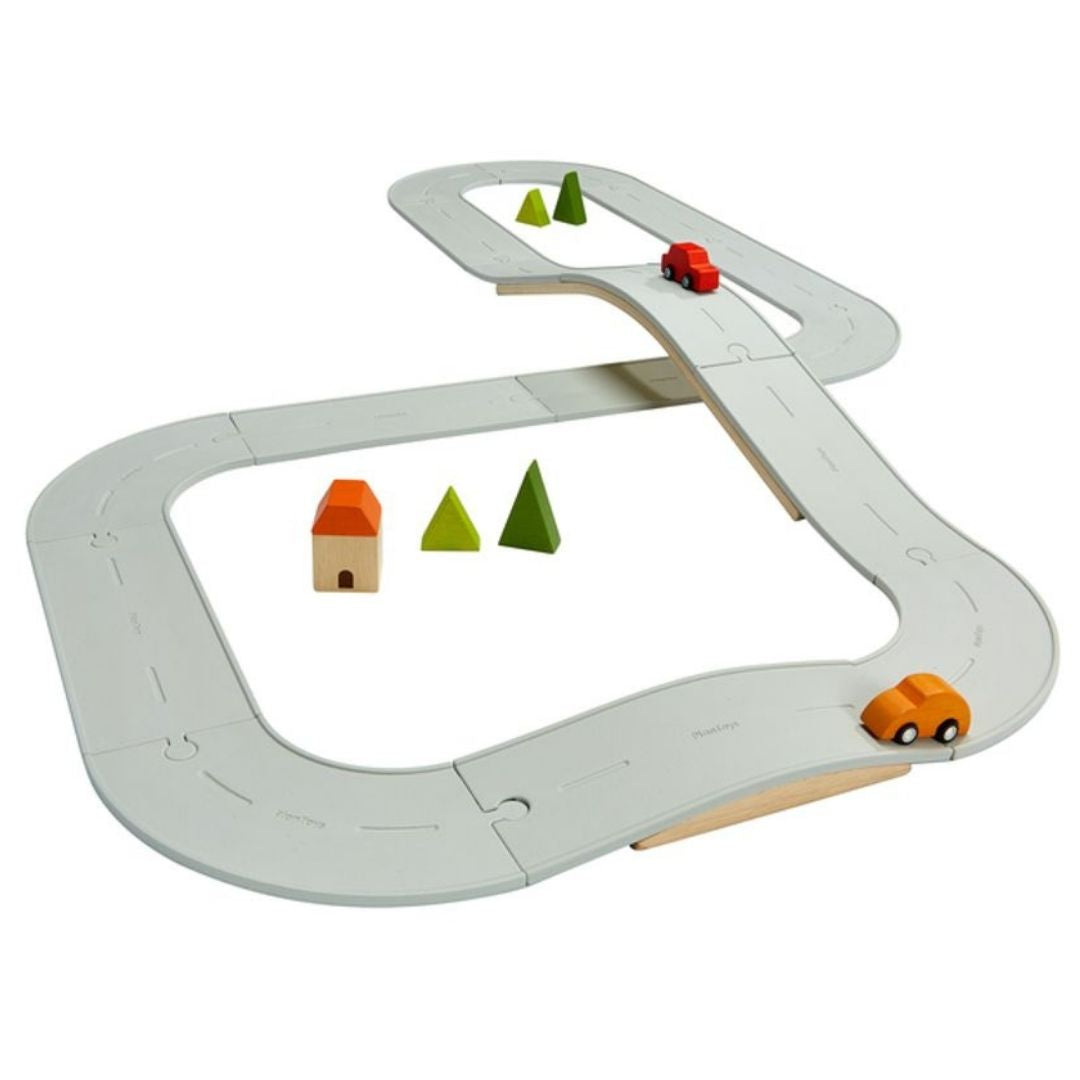 Plan Toys - Rubber Road & Rail Set – Large - Bella Luna Toys