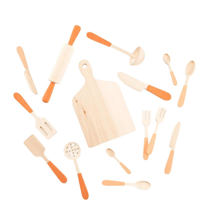 Sabo Kitchen Utensils- Wooden Toy Play Food- Bella Luna Toys