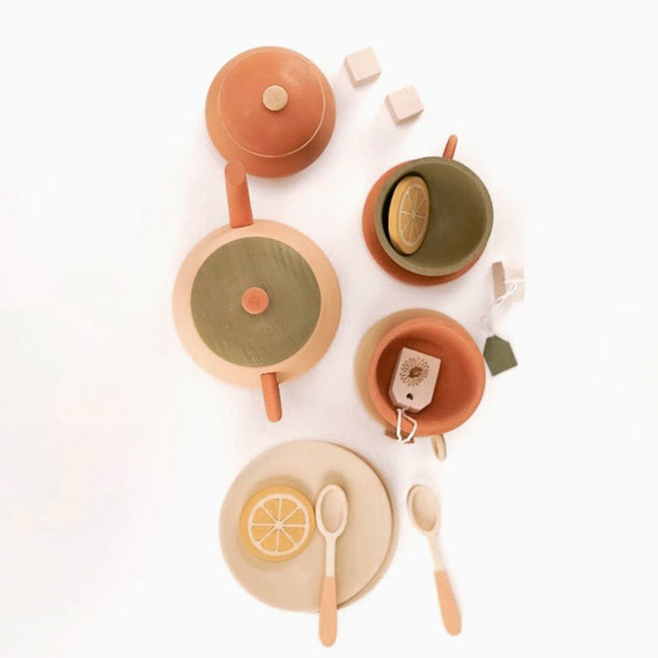 Sabo Tea Set Herbal- Wooden Toy Play Food- Bella Luna Toys