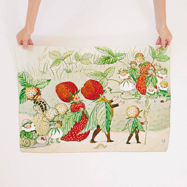 Elsa Beskow Strawberry Seek and Find Playsilk from Sarah's Silks.