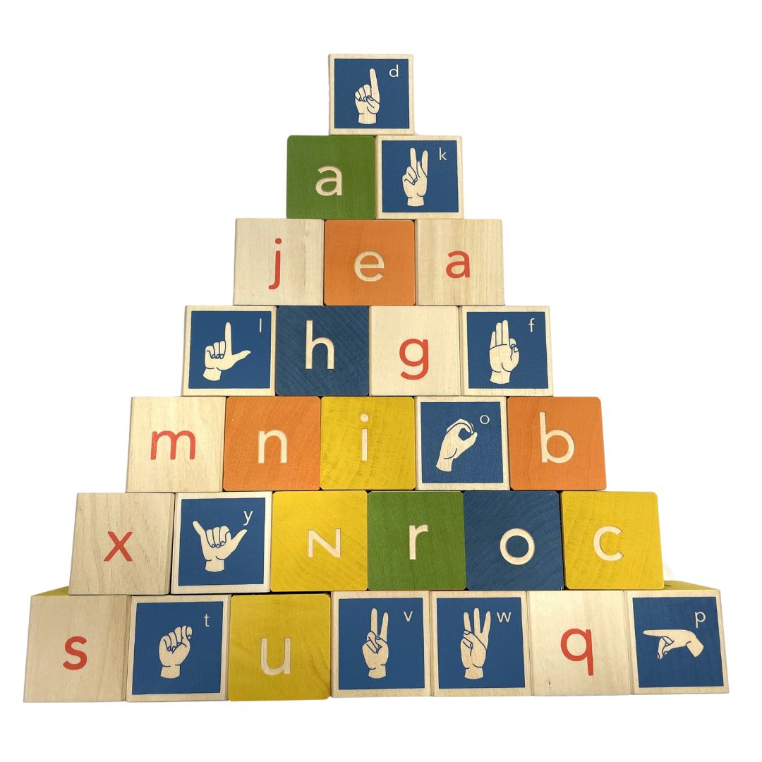 Uncle Goose Sign Language Blocks- Wooden Blocks- Bella Luna Toys