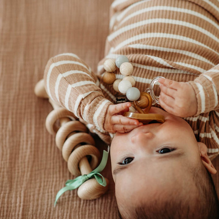 Vermont Maple Organic Wooden Baby Rattle Toy - Bella Luna Toys