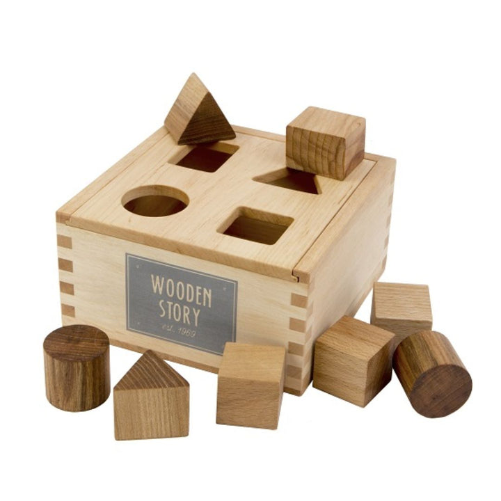 Natural Shape Sorter Box - Wooden Story - Bella Luna Toys