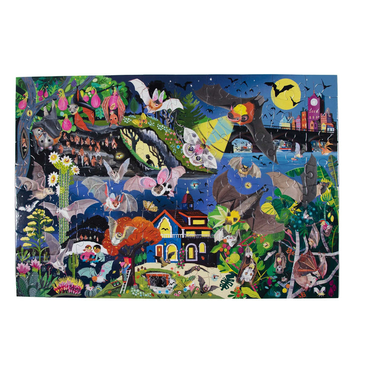 eeBoo Love of Bats 100 Piece Jigsaw Floor Puzzle (completed)