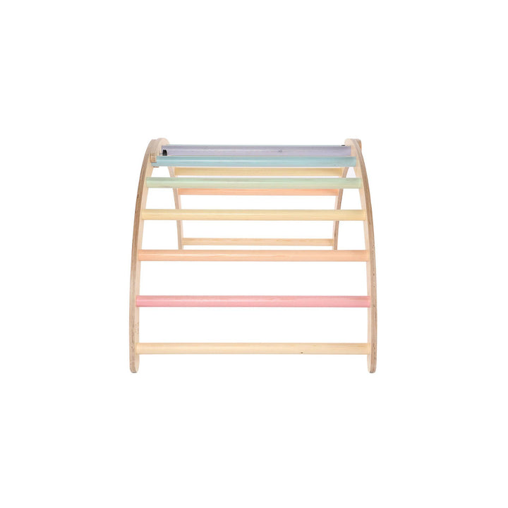 Sawdust & Rainbows -  Finn Pikler Wooden Climbing Frame - Pastel -  Side View - Bella Luna Toys