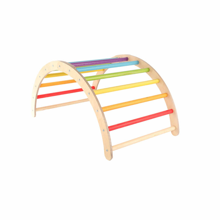 Sawdust & Rainbows - Rainbow Finn Pikler Wooden Climbing Frame Side - Bella Luna Toys