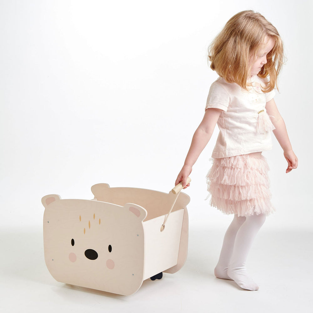 Tender Leaf - Pull Along Bear Cart - Bella Luna Toys