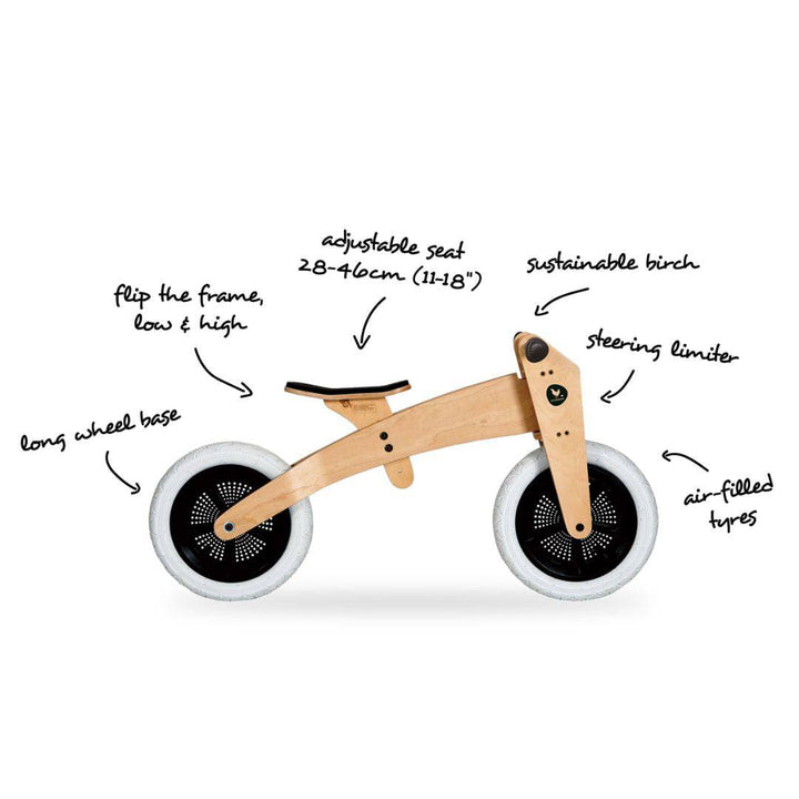 Wishbone - Wooden 3-in-1 Balance Bike / Trike - Bella Luna Toys