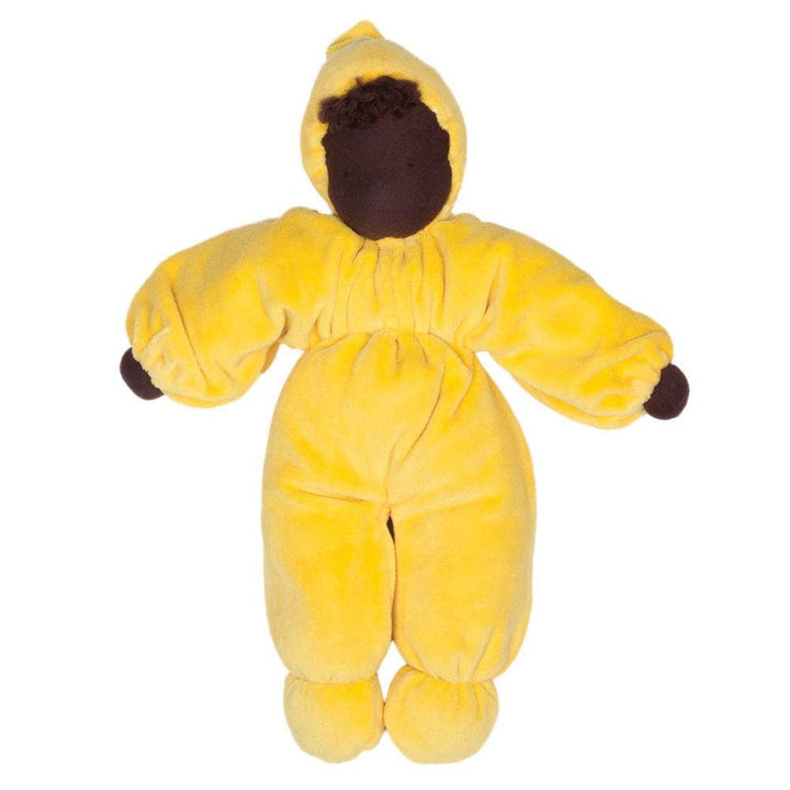 Evi Cuddle Baby Waldorf Doll - Yellow with Dark Skin