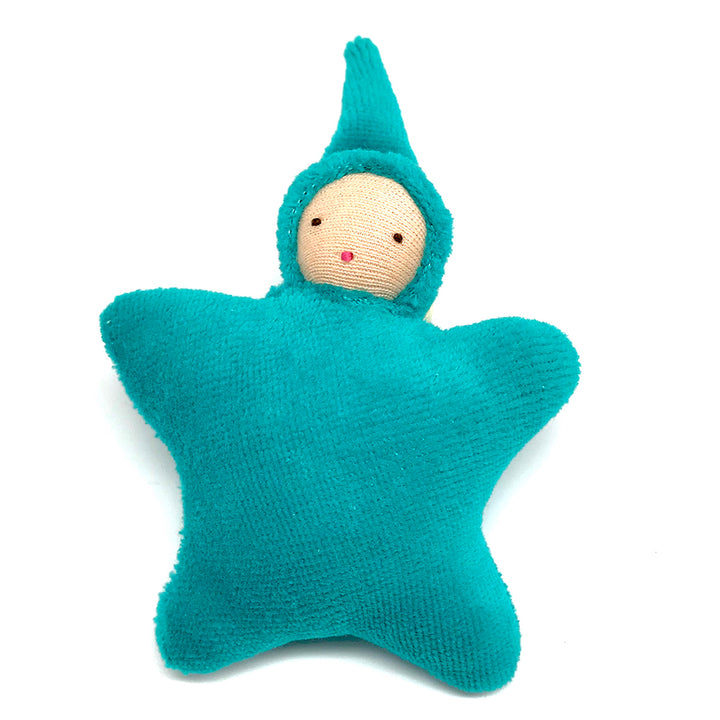 Star Child Miniature Waldorf Baby Doll - Bella Luna Toys - Peach Teal