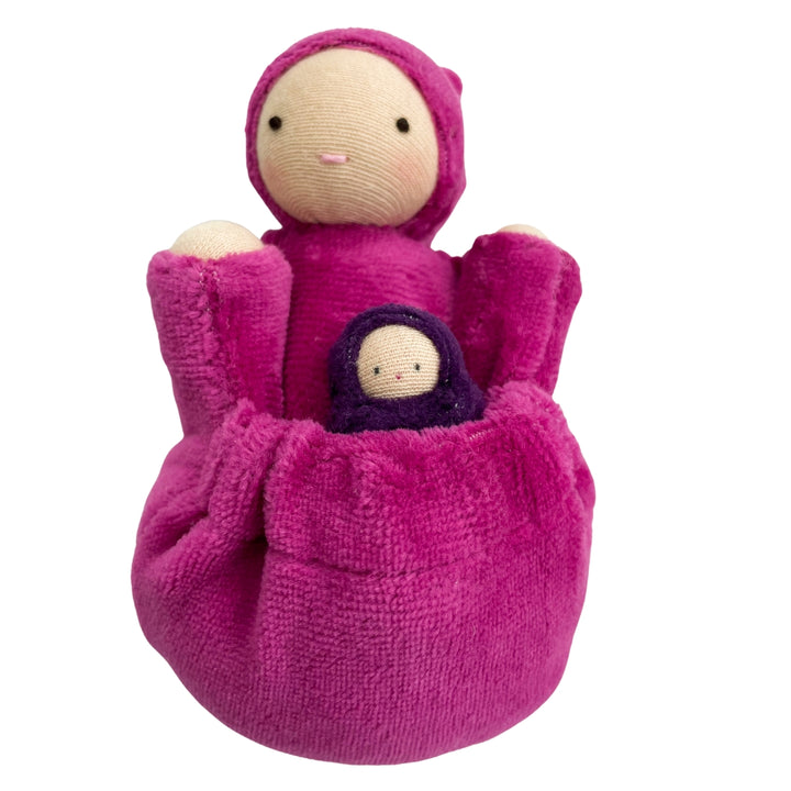 Fairshadow- Raspberry Pink Pocket Mama Doll- Waldorf- Bella Luna Toys