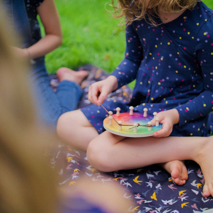 Waldorf Family Maths Wheel - Girl Playing - Bella Luna Toys