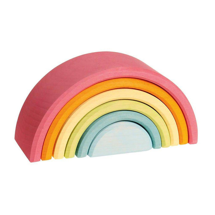 Pastel Wooden Rainbow Tunnel - 6 Piece - Grimm's Spiel & Holz