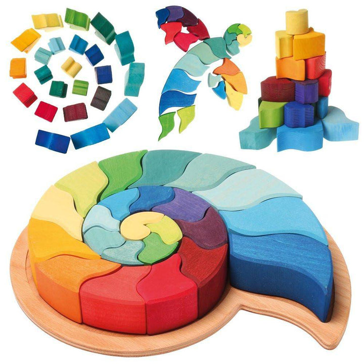 Grimm's Ammonite Wooden Snail Puzzle, Blocks