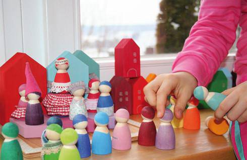 Grimm's Wooden Peg Dolls, Blocks