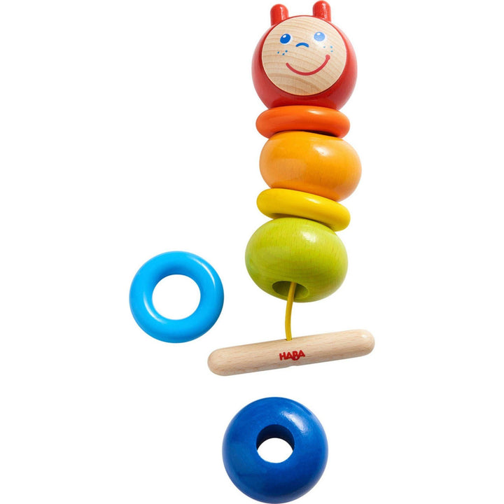 HABA Caterpillar Wooden Threading Toy - Baby Activity Toys - Bella Luna Toys