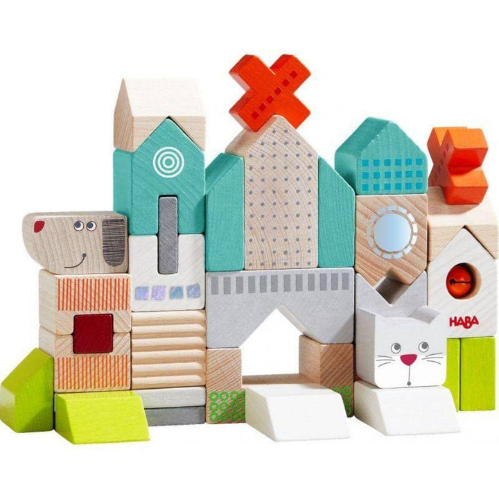 Haba Dog & Cat Wooden Building Blocks - Wooden Blocks - Bella Luna Toys