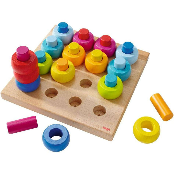 HABA Rainbow Whirls Pegging Game