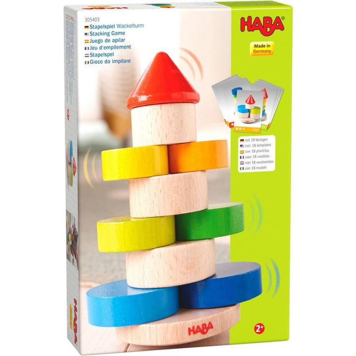 Haba Wooden Wobbly Tower Stacking Blocks Game - Dexterity Games - Oompa Toys