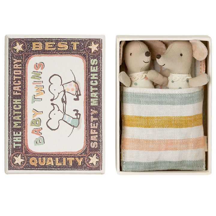 Maileg - Twins, Baby mice in matchbox - Bella Luna Toys