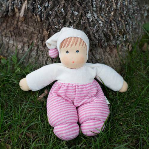 Nanchen Organic Waldorf Doll - Pink Stripes