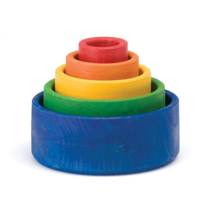 Rainbow Nesting Bowls - Grimm's Spiel & Holz of Germany - Bella Luna Toys