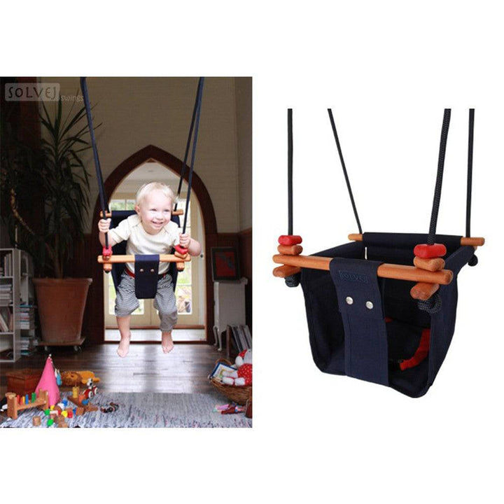 Solvej Baby-Toddler Indoor-Outdoor Swing - Midnight Blue