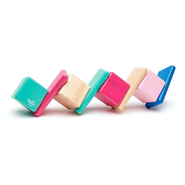 Tegu - Pocket Pouch Wooden Magnetic Blocks - Blossom - Bella Luna Toys