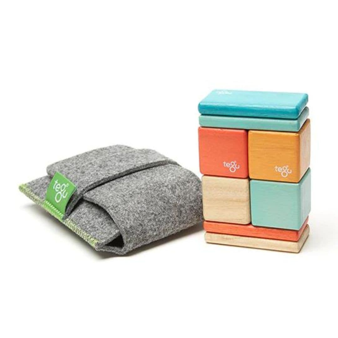 Tegu - Sunset pocket pouch magnetic wooden blocks travel toy