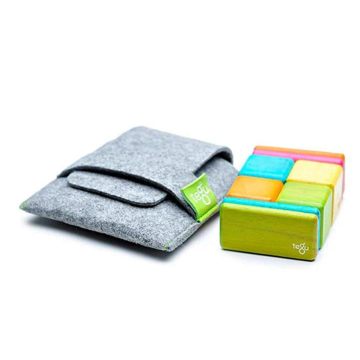 Tegu - Tints pocket pouch magnetic wooden blocks travel toy